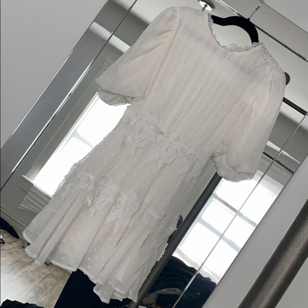 Cute white chiffon lace dress